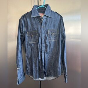 Men’s true religion, denim shirt, size large